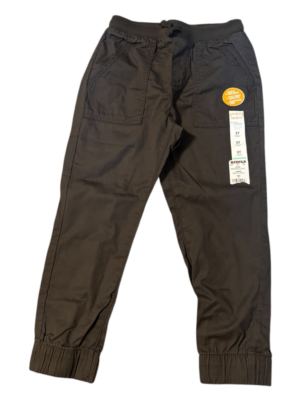 Boys' Grey Jogger Pants - Casual Elastic Waist